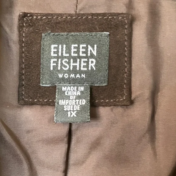 Eileen Fisher chocolate brown Suede Jacket - Picture 3 of 8